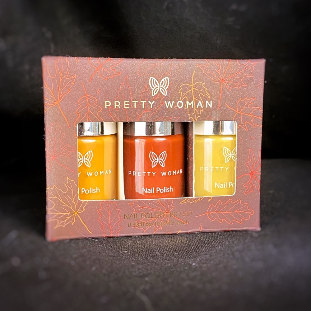 Pretty Woman • Fall Nail Polish Set • NEW in Box • 3 Earth Tones • Clean Beauty